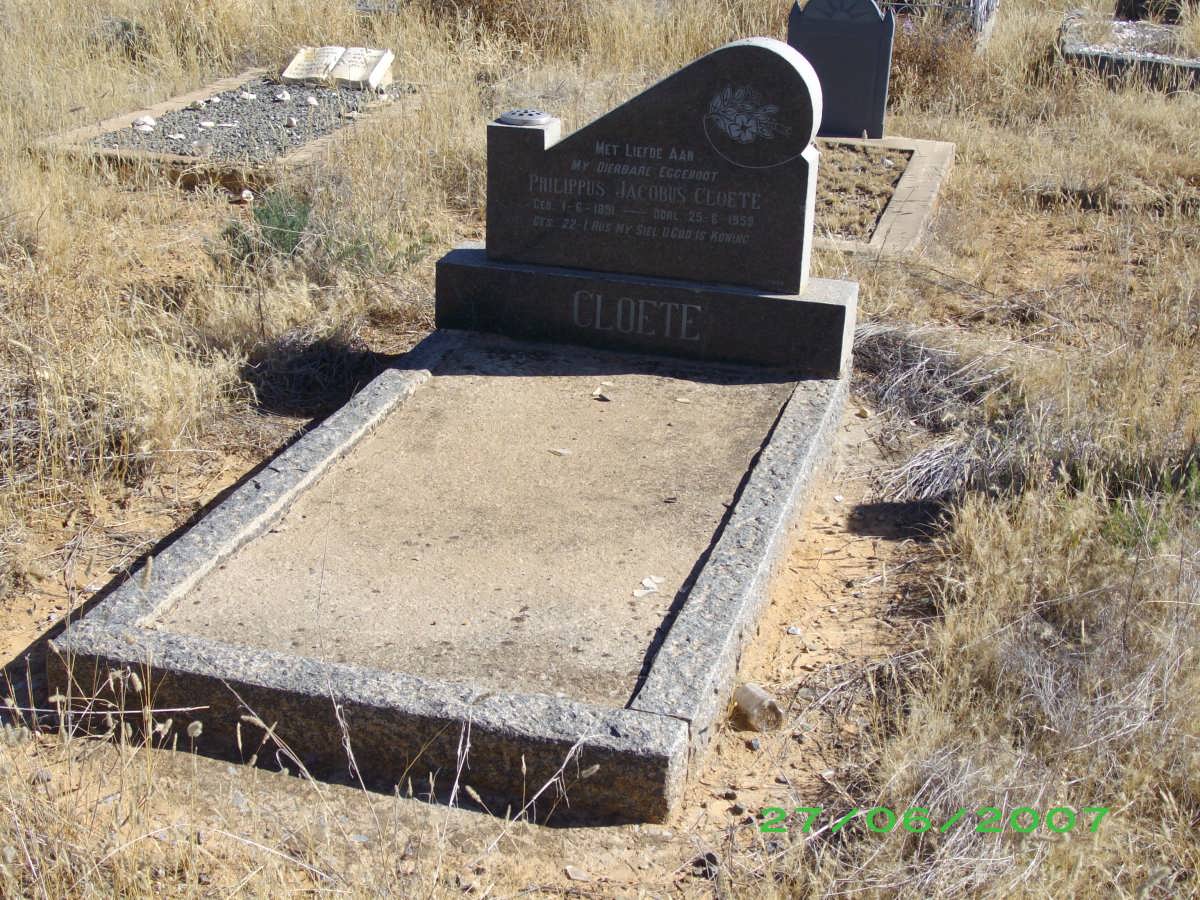 CLOETE Philippus Jacobus 1891-1959
