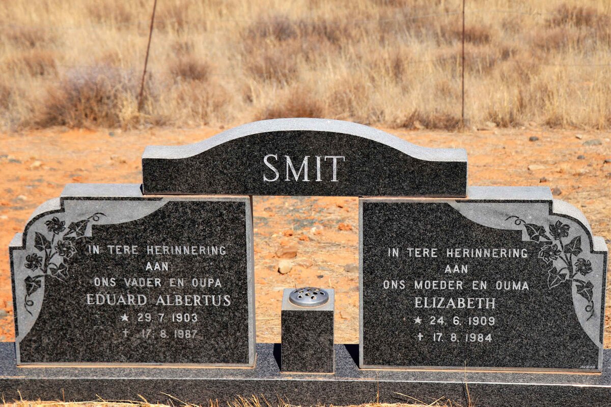 SMIT Eduard Albertus 1903-1987 &amp; Elizabeth 1909-1984