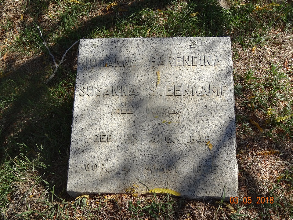 STEENKAMP Johanna Barendina Susanna nee VISSER 1849-1925