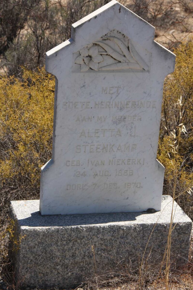 STEENKAMP Aletta J. nee VAN NIEKERK 1886-1970