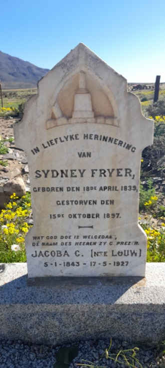 FRYER Sydney 1839-1897 &amp; Jacoba C. LOUW 1843-1927