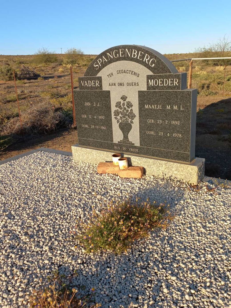 SPANGENBERG J.J. 1892-1961 &amp; M.M.L. 1892-1978