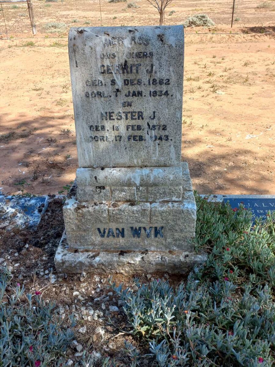 WYK Gerrit J., van 1862-1934 &amp; Hester J. 1872-1943