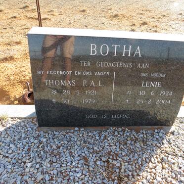 BOTHA Thomas P.A.L. 1921-1979 & Lenie 1924-2004