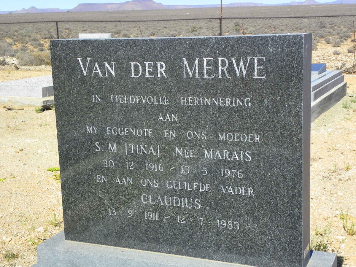 MERWE Claudius, van der 1911-1983 &amp; S.M MARAIS 1916-1976