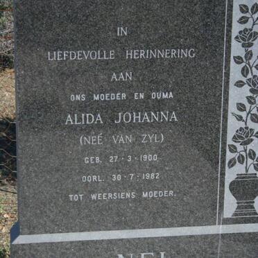 NEL Alida Johanna nee VAN ZYL 1900-1982