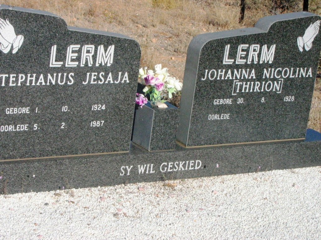 LERM Stephanus Jesaja 1924-1987 &amp; Johanna Nicolina THIRION 1928-