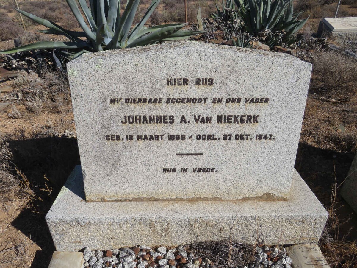 NIEKERK Johannes A., van 1852-1947