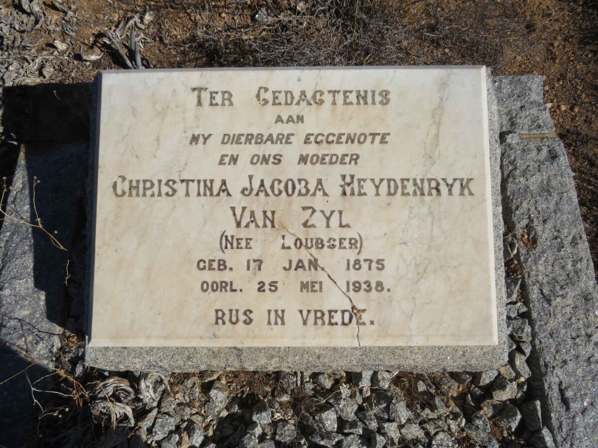 ZYL Christina Jacoba Heydenryk, van nee LOUBSER 1875-1938