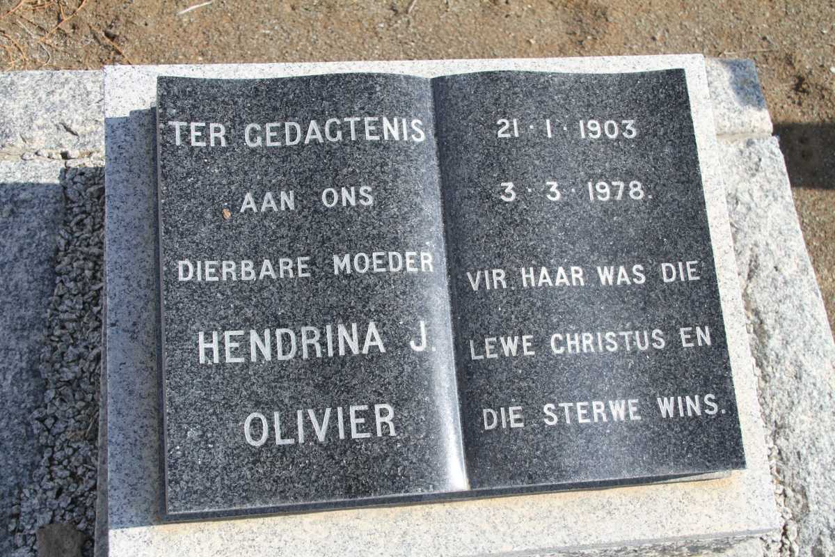 OLIVIER Hendrina J. 1903-1978