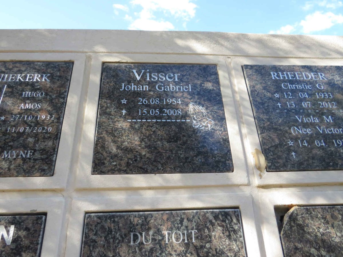 VISSER Johan Gabriel 1954-2008