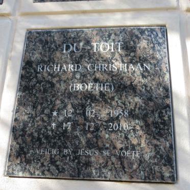 TOIT Richard Christiaan, du 1958-2010