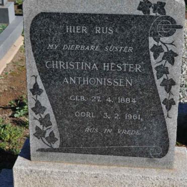 ANTHONISSEN Christina Hester 1884-1961