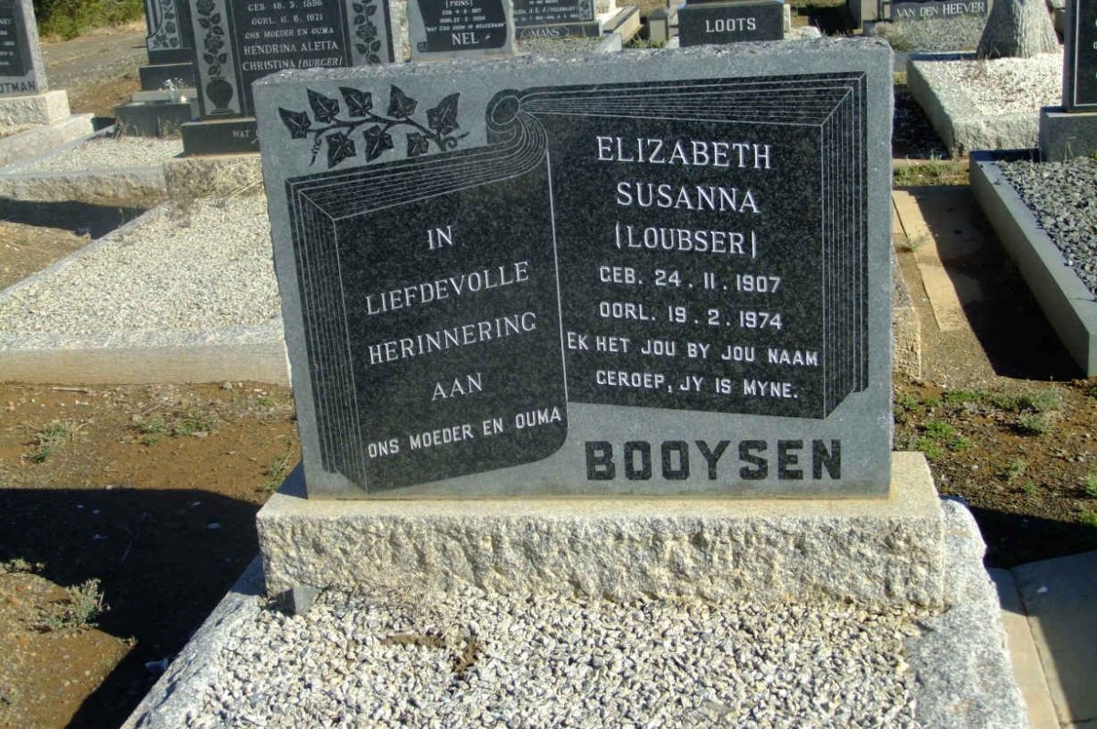 BOOYSEN Elizabeth Susanna nee LOUBSER 1907-1974