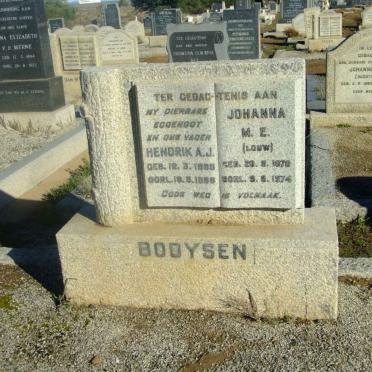 BOOYSEN Hendrik A.J. 1886-1958 &amp; Johanna M.E. LOUW 1878-1974