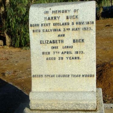 BUCK Harry 1838-1923 &amp; Elizabeth Lerm -1873