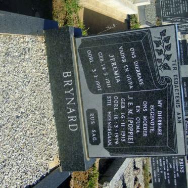 BRYNARD Jeremia 1911-1997 &amp; J.E.M. 1913-1979