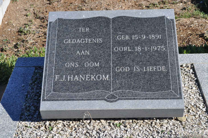 HANEKOM F.J. 1891-1975