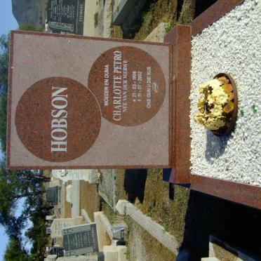 HOBSON Charlotte Petro nee VAN DER MERWE 1906-2002