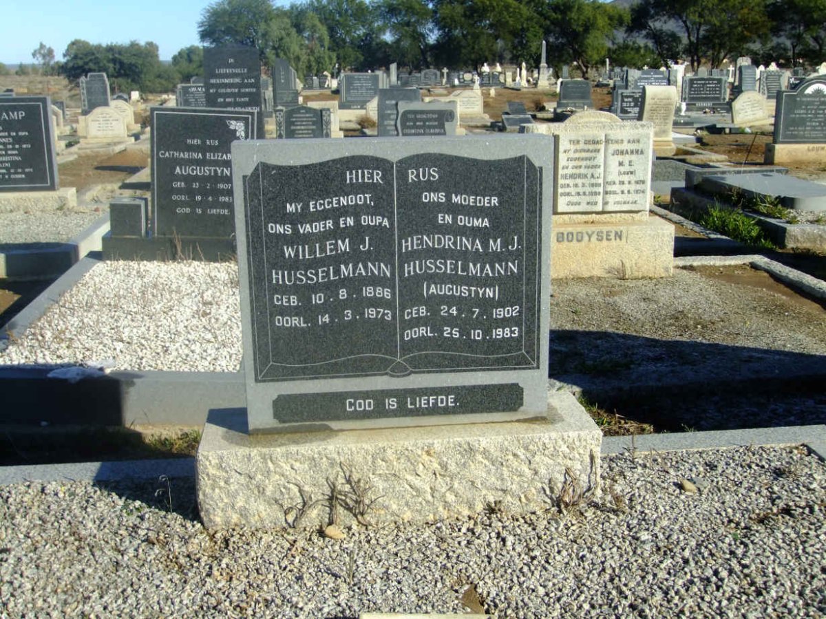 HUSSELMANN Willem J. 1886-1973 &amp; Hendrina M.J. AUGUSTYN 1902-1983