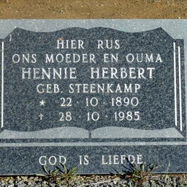 HERBERT Hennie nee STEENKAMP 1890-1985
