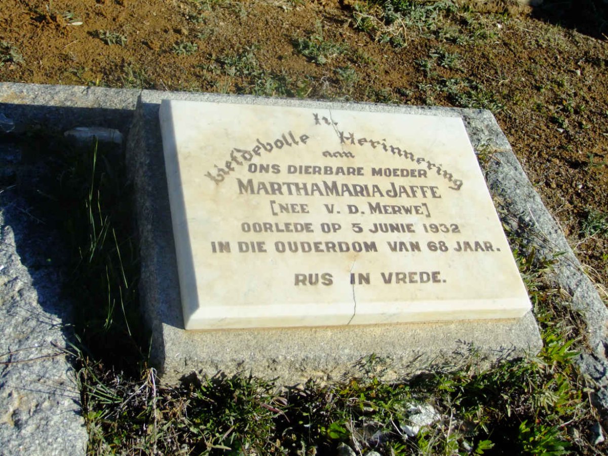 JAFFE Martha Maria nee V.D. MERWE -1932