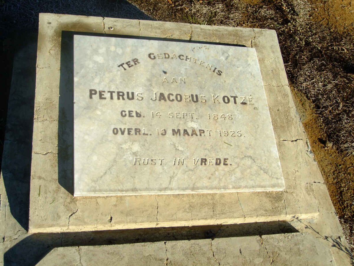 KOTZE Petrus Jacobus 1848-1925