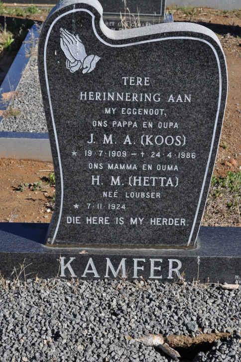 KAMFER J.M.A. 1909-1986 &amp; H.M. LOUBSER 1924-