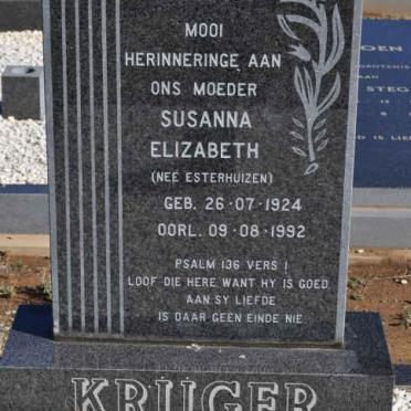 KRUGER Susanna Elizabeth nee ESTERHUIZEN 1924-1992