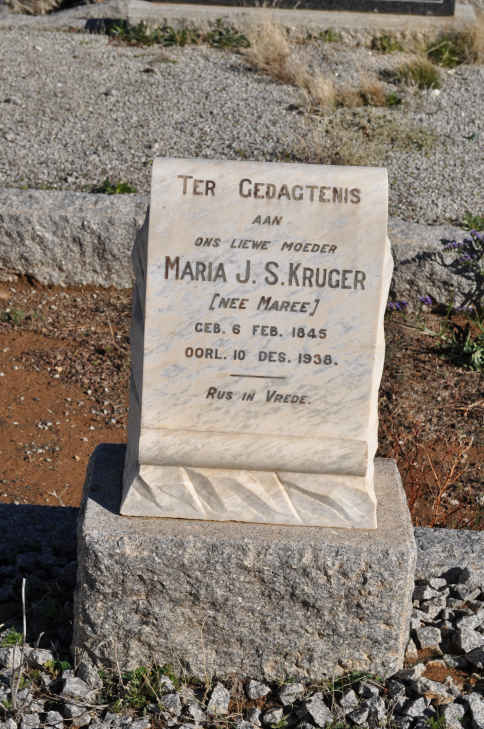 KRUGER Maria J.S. nee MAREE 1845-1938
