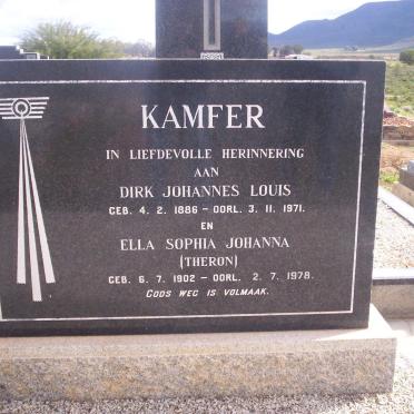 KAMFER Dirk Johannes Louis 1886-1971 &amp; Ella Sophia Johanna THERON 1902-1978