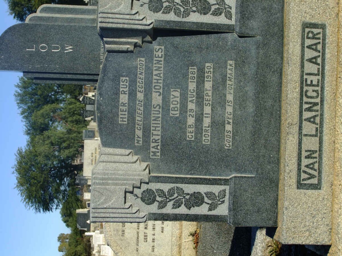 LANGELAAR Marthinus Johannes, van 1881-1950