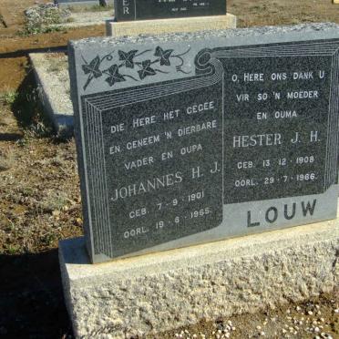 LOUW Johannes H.J. 1901-1965 &amp; Hester J.H. 1908-1966