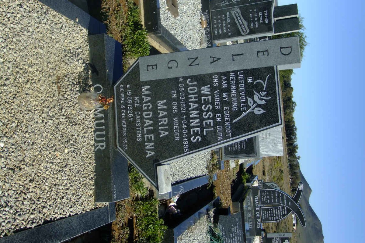 LANGE Wessel Johannes, de 1921-1995 &amp; Maria Magdalena CARSTENS 1928-