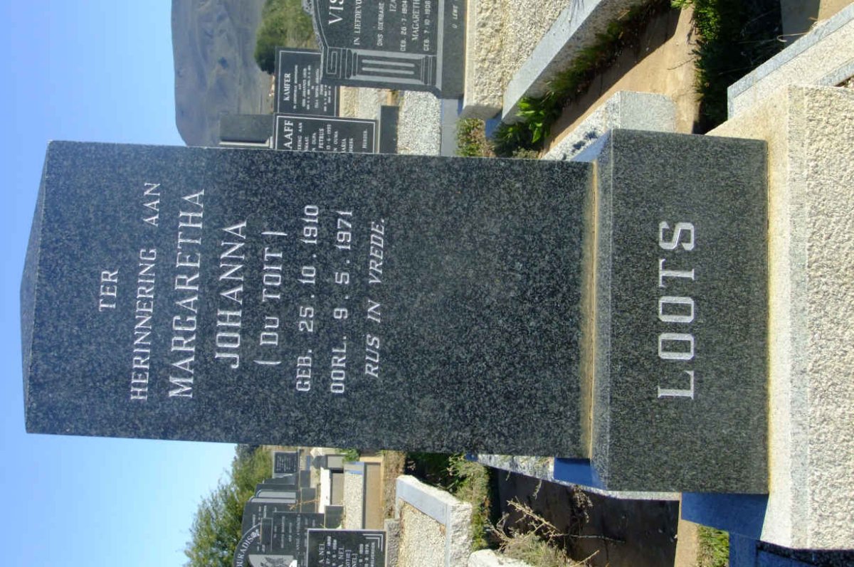 LOOTS Margaretha Johanna nee DU TOIT 1910-1971