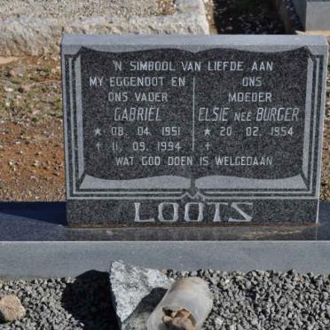 LOOTS Gabriel 1951-1994 &amp; Elsie BURGER 1954-