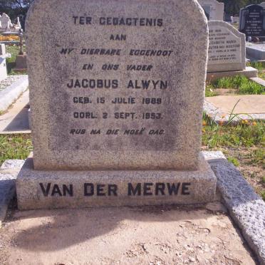 MERWE Jacobus Alwyn, van der 1889-1953