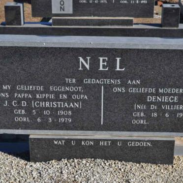 NEL J.C.D. 1908-1979 &amp; Deniece DE VILLIERS 1922-