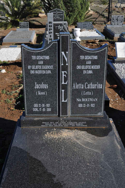 NEL Jacobus 1921-2000 &amp; Aletta Catharina BOLTMAN 1923-