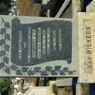 NIEKERK Huibrecht J.M., van nee VAN NIEKERK 1860-1950
