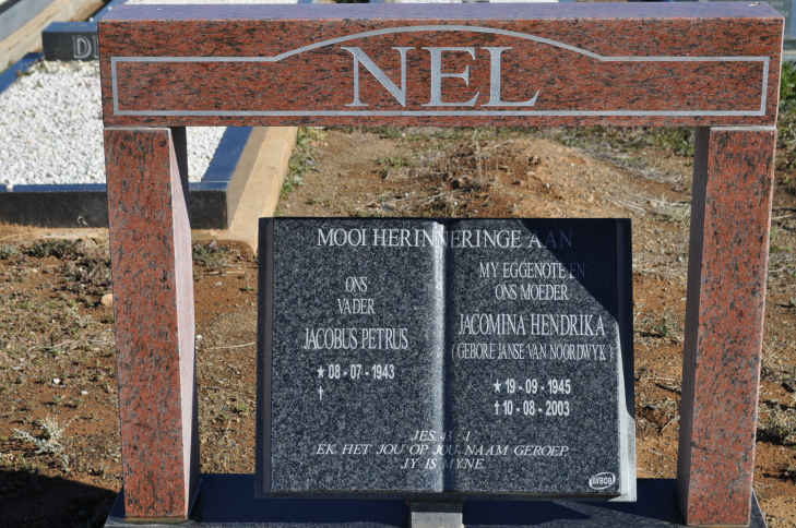 NEL Jacobus Petrus 1943- &amp; Jacomina Hendrika JANSE VAN NOORDWYK 1945-2003
