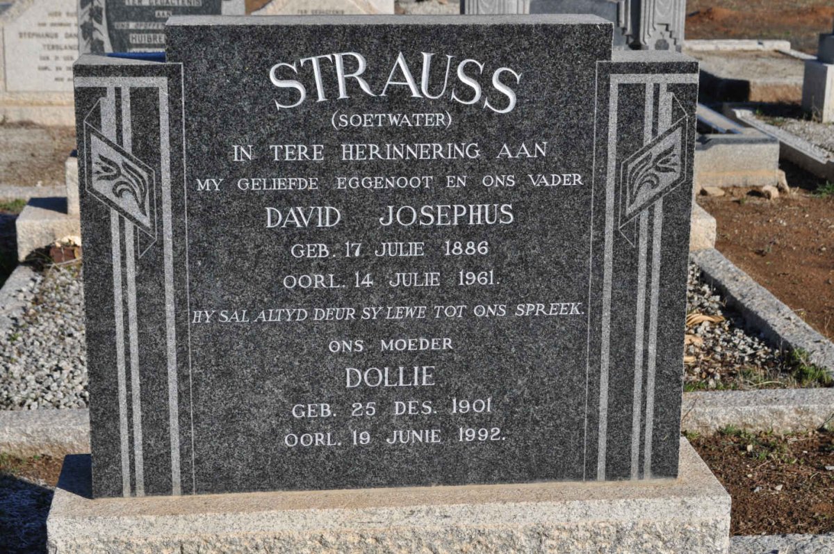 STRAUSS David Josephus 1886-1961 &amp; Dollie 1901-1992