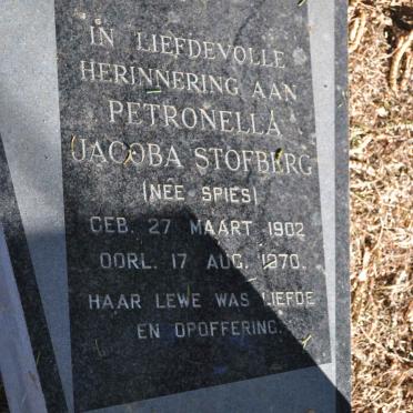 STOFBERG Petronella Jacoba nee SPIES 1902-1970