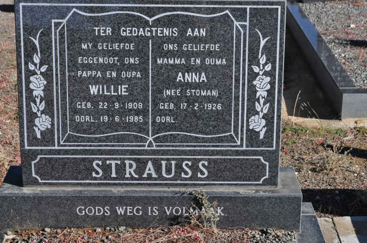 STRAUSS Willie 1909-1985 &amp; Anna STOMAN 1926-