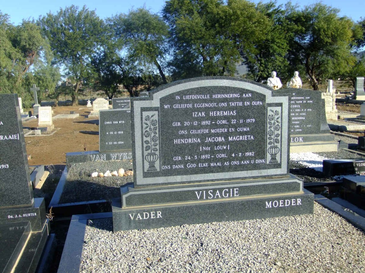 VISAGIE Izak Heremias 1892-1979 &amp; Hendrina Jacoba Magrieta LOUW 1892-1982