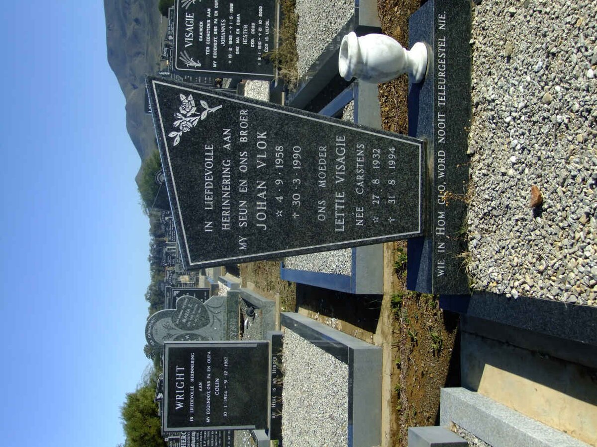 VISAGIE Lettie nee CARSTENS 1932-1994 :: VLOK Johan 1958-1990