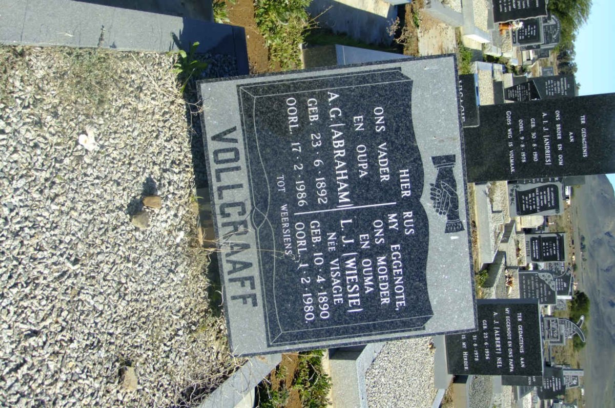 VOLLGRAAFF Abraham G. 1892-1986 &amp; L.J. VISAGIE 1890-1980