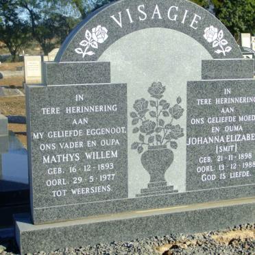 VISAGIE Mathys Willem 1893-1977 &amp; Johanna Elizabeth SMIT 1898-1988