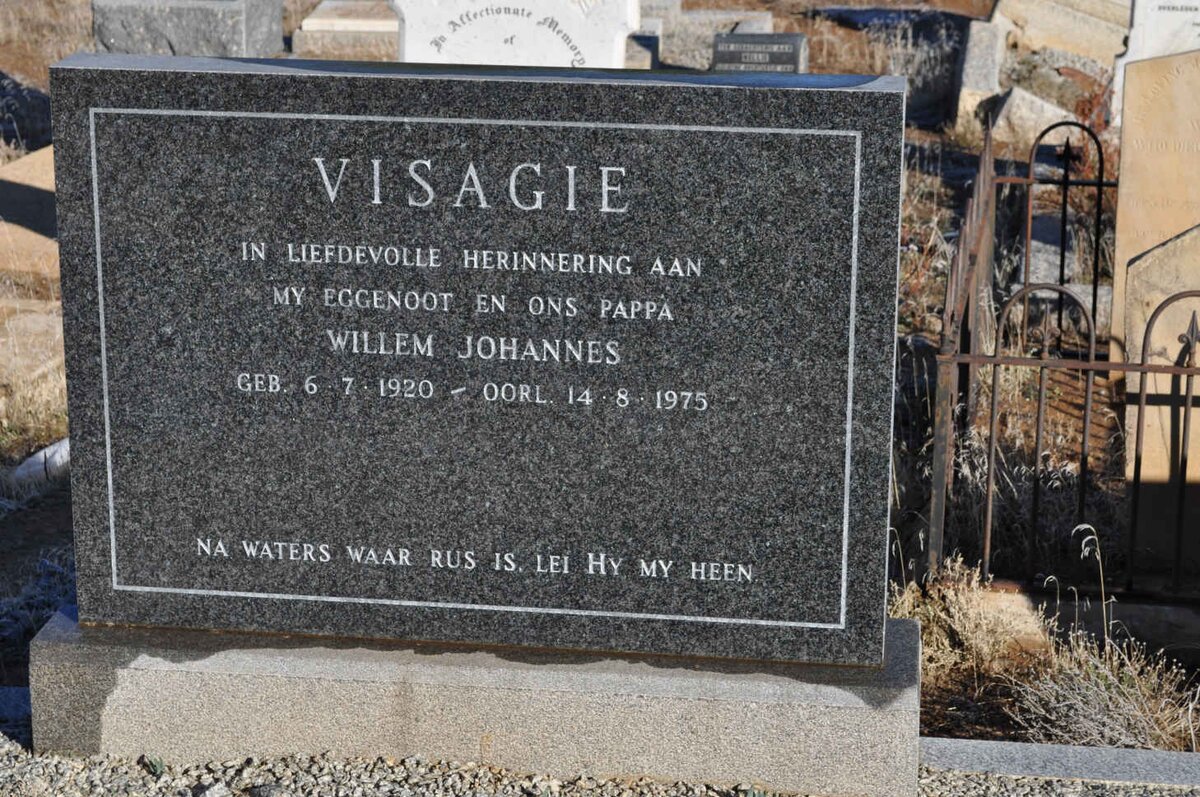VISAGIE Willem Johannes 1920-1975