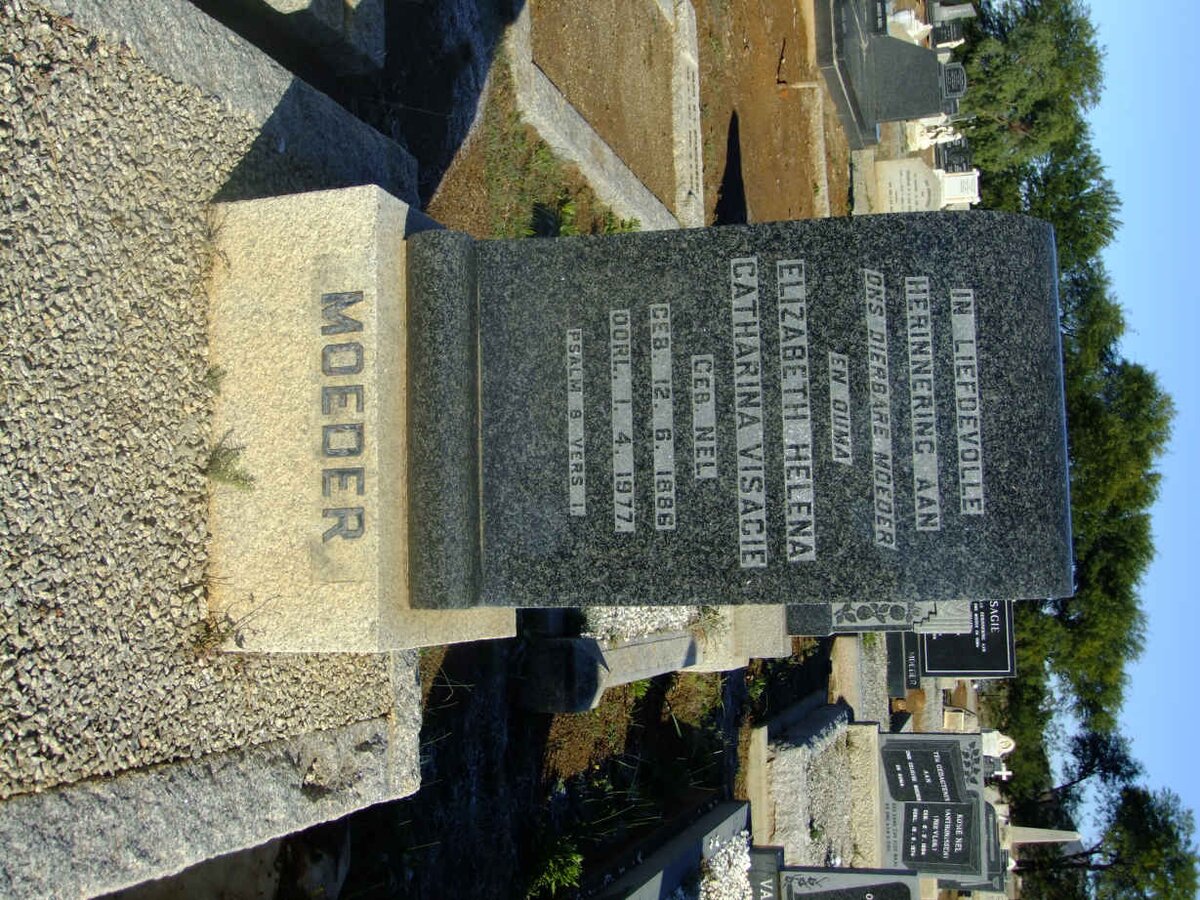 VISAGIE Elizabeth Helena Catharina nee NEL 1886-1977